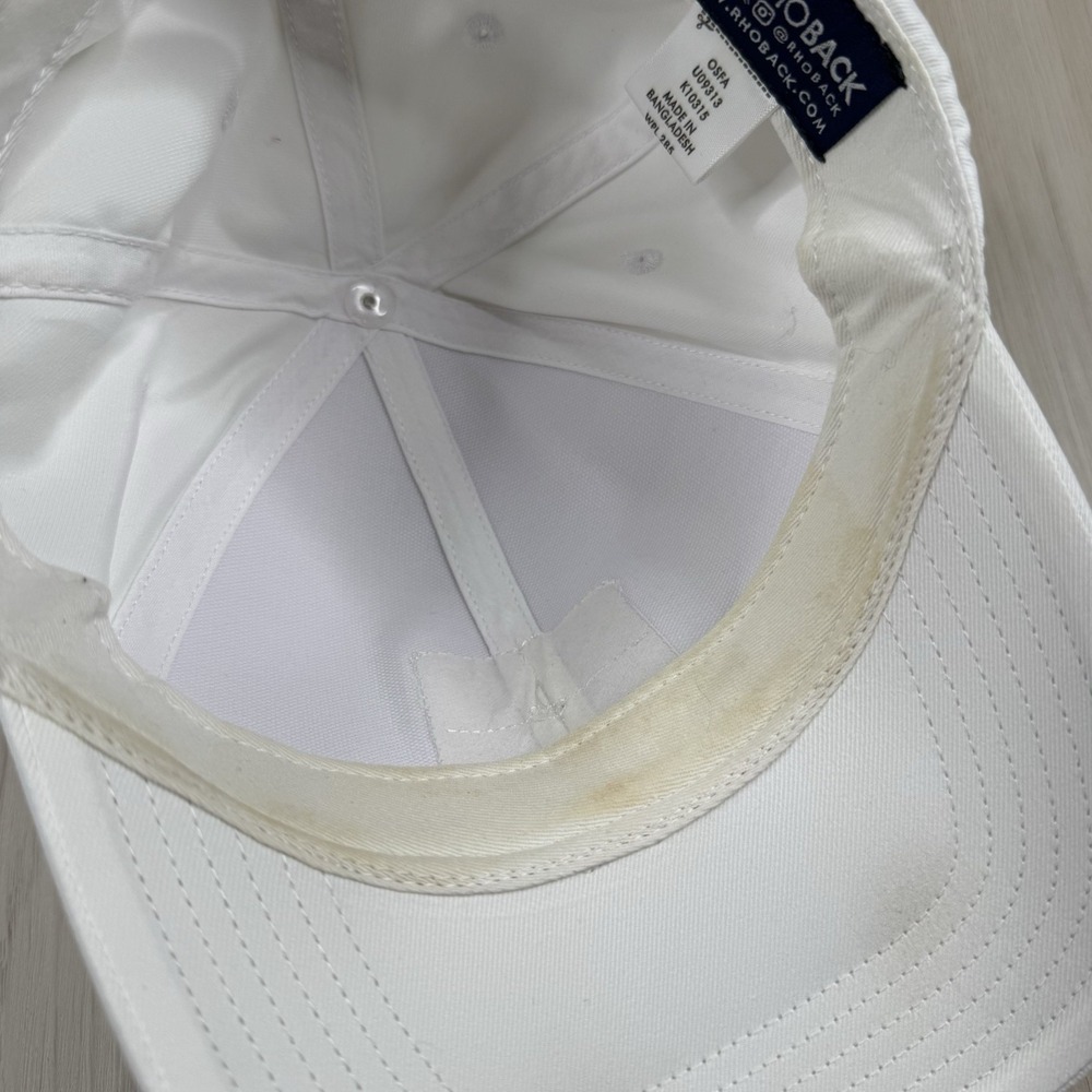 Rhoback Performance Strapback Hat White Houston Texas Logo Golf Cap - Picture 7 of 10
